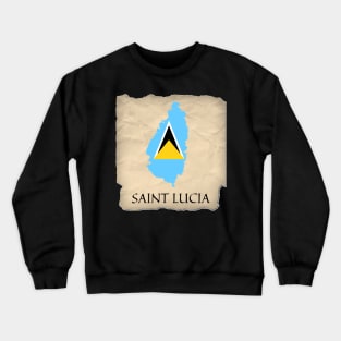 Saint Lucia Map Crewneck Sweatshirt